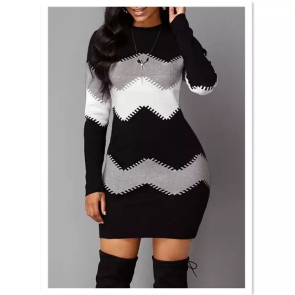 Striped Tricolor Dress (NWOT)‎